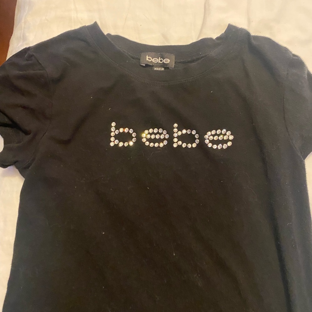 Bebe Black Womens T-Shirt in Small